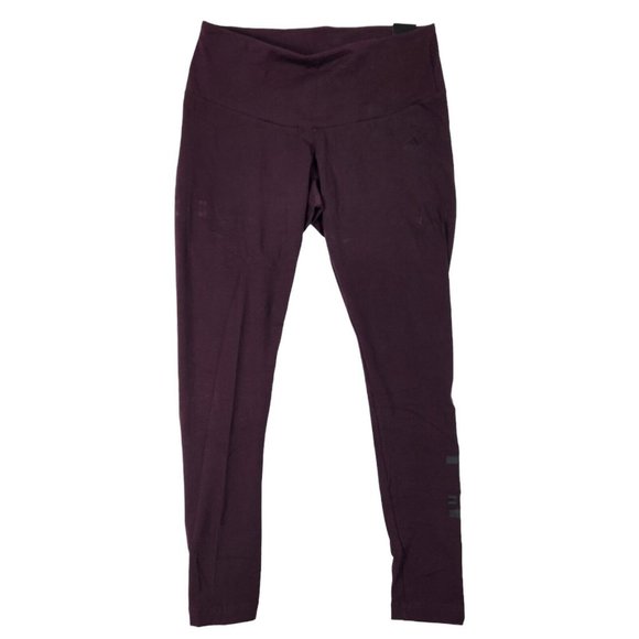 adidas Essential Linear High Waisted Leggings Plus Size 2X Maroon Black Logo NWT - Picture 1 of 16